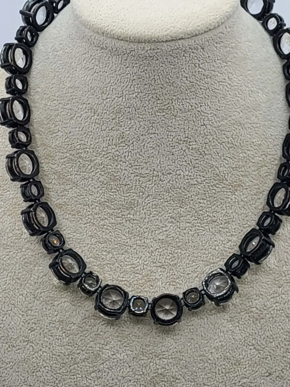 J Crew Crystal Necklace set in Gunmetal NWOT